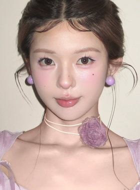 巨显白！小清新糖果色圆球耳钉女春夏芋泥紫韩系气质简约甜美耳环