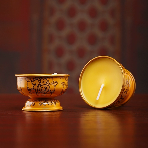戴玉堂 Fuwang Candles Красная желтая желтая бездымная растительная масляная лампа лампа лампа лампа подставка для восковой платформы Буддийский зал Дом предлагает Будду