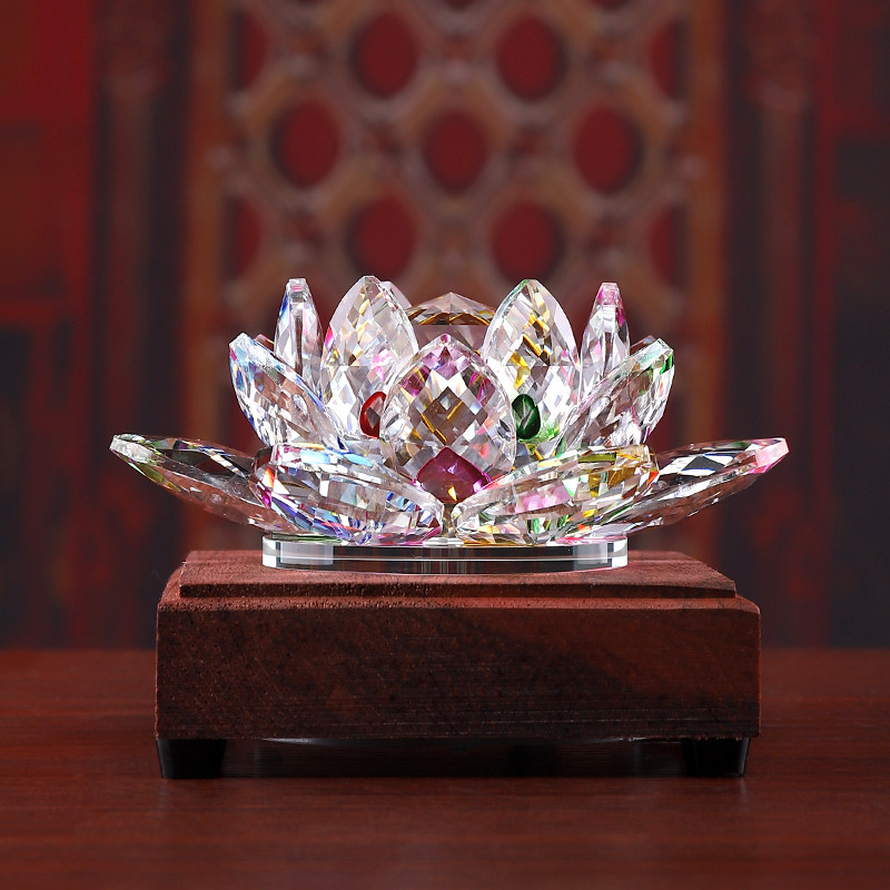 旋转水晶七彩莲花灯佛前家用新款led供灯供佛灯菩萨长明灯荷花灯,淘宝优惠券,粉丝福利购,淘宝优惠卷