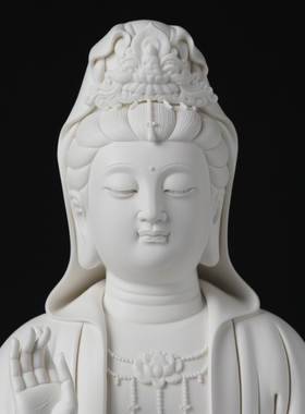 省级大师林建平正坐观音收藏摆件