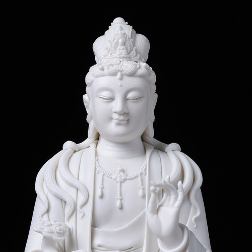 戴玉堂陶瓷四大名山文殊普贤菩萨大师徐才提佛像观音地藏像摆件 - 图1