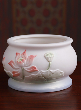 【新品首发】珠光彩陶瓷荷花香炉