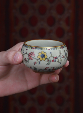 汝窑莲花供水杯佛前净水杯贡杯