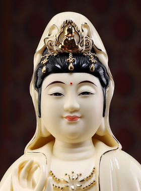 戴玉堂德化南海观世音菩萨像白瓷