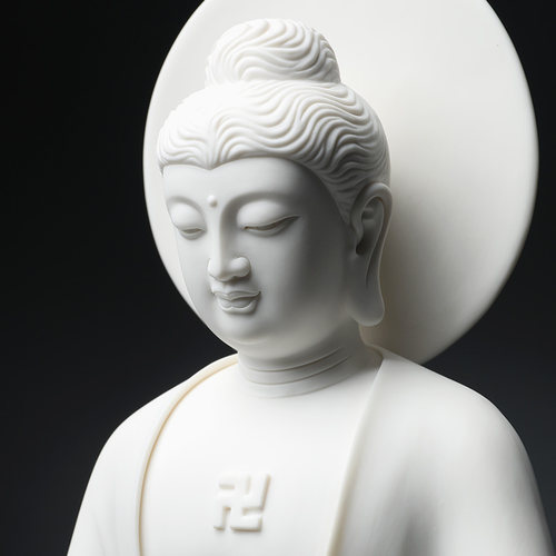 戴玉堂德化白瓷《佛光如来》省级大师林建平手签陶瓷佛像家居摆件 - 图0