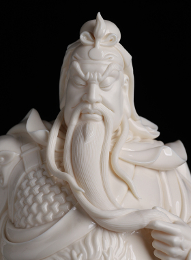 陶瓷《浩气长存》关公站像张明贵