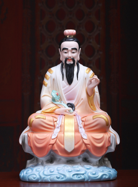 陶瓷祥云元始灵宝道德天尊神像