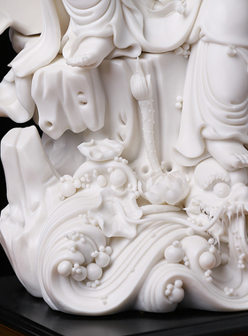 陶瓷踏龙飞凤观音大师徐才提摆件