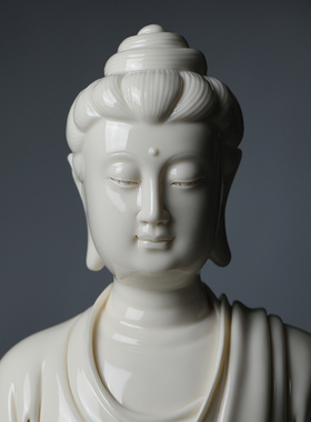 正坐如来仿古瓷省级周金田大师