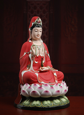 戴玉堂坐莲观音居家供奉德化白瓷