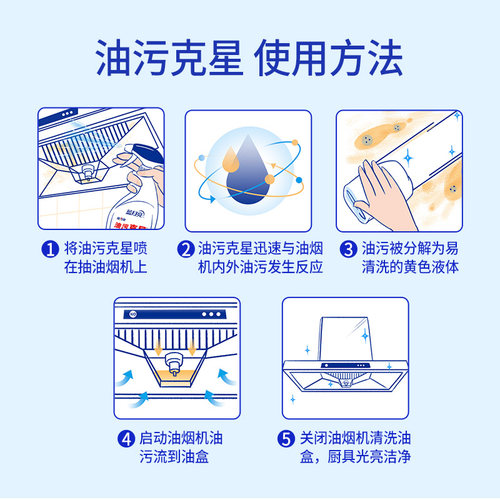 【天猫U先】蓝月亮油污克星500g*1瓶油烟机清洁剂厨房去油污强力 - 图2
