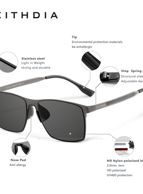 Veithdia/威斯.蒂亚 25款眼镜型男墨镜男 士驾驶开车专用偏光眼镜