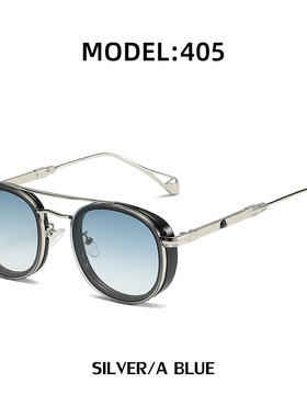 欧美复古椭圆框太阳镜男款侧包小框墨镜女潮跨境眼镜shades