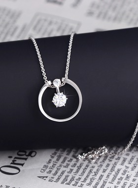 经典百搭小众简约镶嵌莫桑钻吊坠