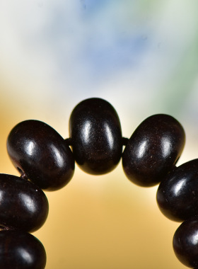 黑檀紫光檀木算盘珠108颗佛珠手链项链diy阿呆配饰个性文玩手串