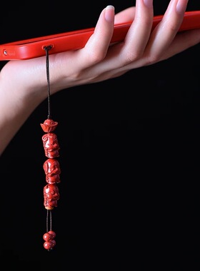 朱砂三合六合生肖挂件手机链贵人牌2025蛇年本命年属狗兔猪羊吊坠