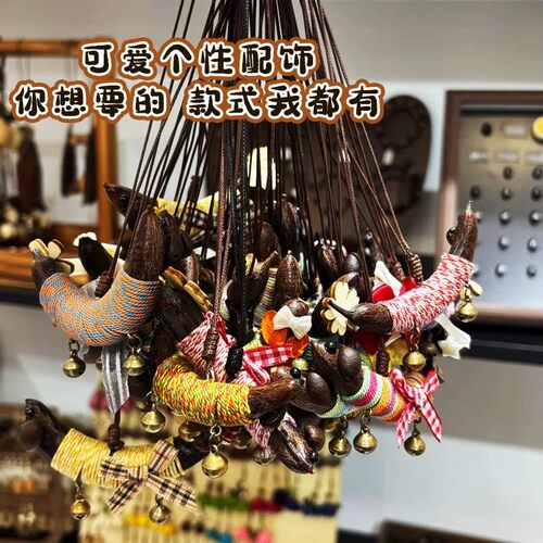 卡通豌豆荚腊肠狗蜡绳项链女2026新款小众设计毛衣链可爱个性配饰 - 图1