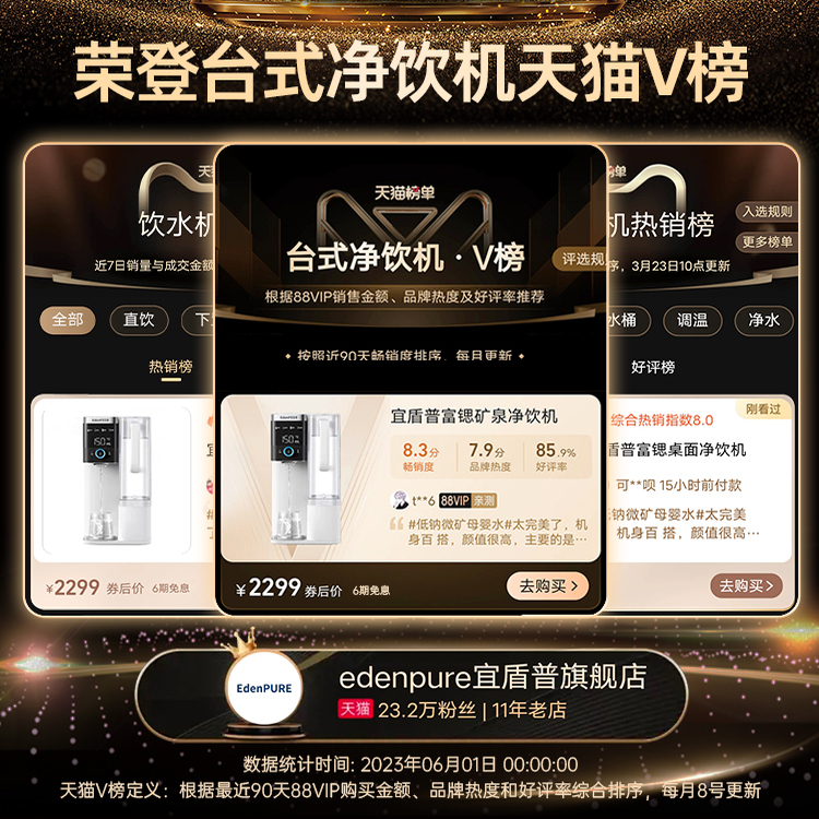 政府补贴宜盾普净饮家用弱碱矿泉机即热式直饮加一体净水器饮水机 - 图0
