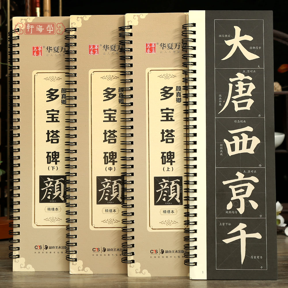 学海轩近距离临摹字卡颜真卿多宝塔碑颜勤礼碑楷书欧阳询九成宫醴泉铭怀仁集王羲之行书圣教序隶书毛笔字帖米字格放大版入门视频-图1