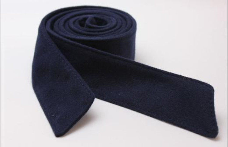 秋冬毛呢大衣腰带 双面仿毛呢布料布条打蝴蝶结绑带黑色女士腰带