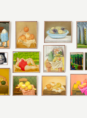 费尔南多博特罗静物画客厅餐厅背景墙壁挂画小众装饰画芯油画布