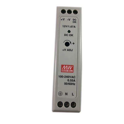 20W台湾明纬MDR-20-12V直流导轨LED指示主动DC12V电源供应器1.67A - 图2