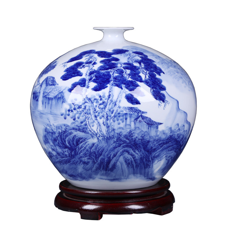 景德镇陶瓷器花瓶摆件新中式青花瓷插花器家居客厅结婚装饰工艺品 - 图0