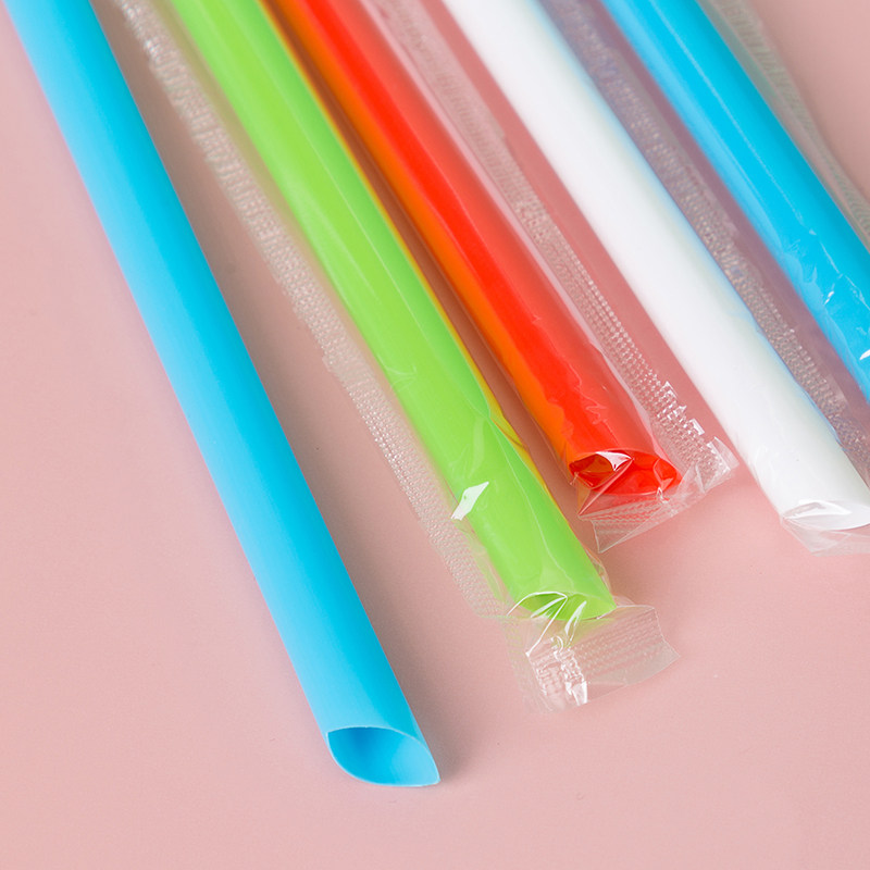 1000支吸管一次性吸管珍珠奶茶粗吸管独立包装彩色塑料果粒大吸管