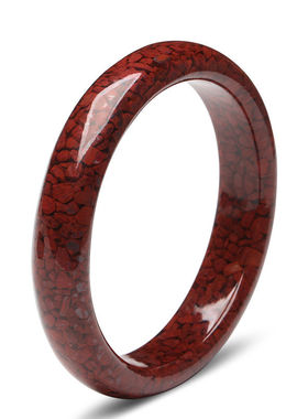 天然高品朱砂女款手镯豪华原矿晶体砂心经手镯轮胎镯子