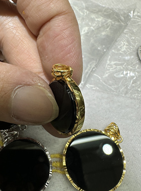 陨石冲击玻璃雷公墨黑陨石吊坠项链女款毛衣链挂件送女友礼物