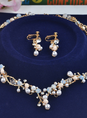 好俏巴洛克新娘项链耳环两件套装