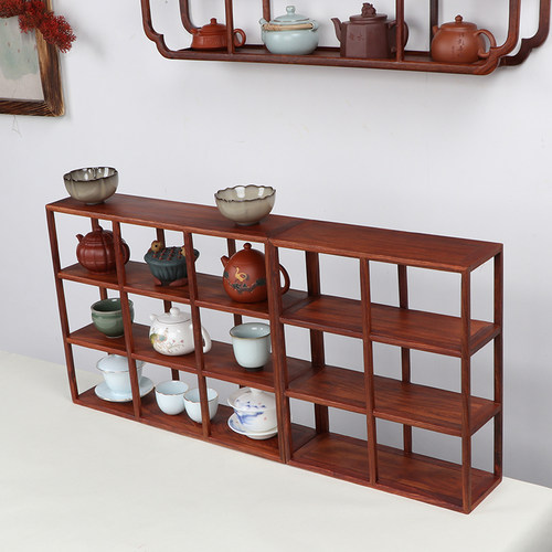 花梨木茶壶架子茶杯架小博古架多宝阁客厅简约中式置物架小摆件架 - 图2