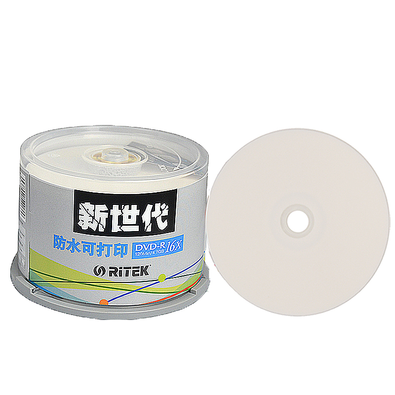 铼德RITEK光盘 DVD-R 16X 4.7G新世代防水可打印桶装50片刻录盘 - 图3