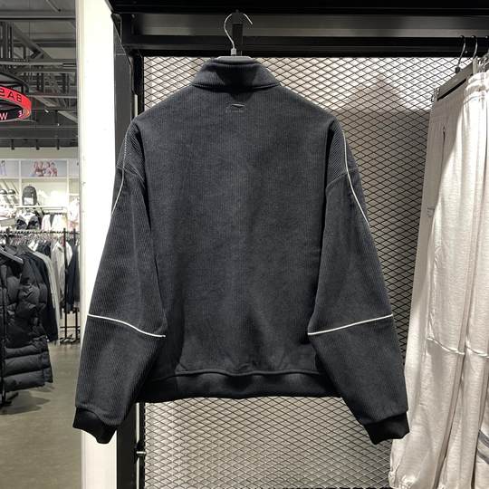 李宁时尚风衣男子春季款宽松加绒保暖灯芯绒针织立领外套AFDU031