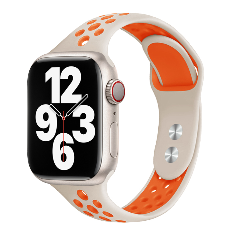 【升级】适用applewatch9苹果手表表带iwatch7手表带s7男女新款腕带34/5/6/SE替换带小众细运动41/45mm硅胶潮 - 图0