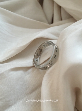 不掉色情侣款戒指小众字母镶钻