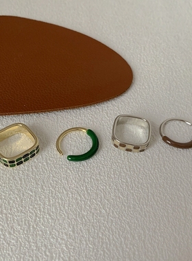 晶品韩国ins小众设计两件套戒指