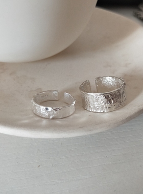 原宿不规则锡纸开口可调节戒指