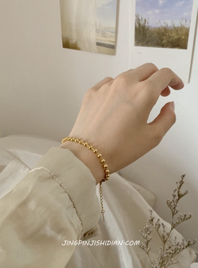 晶品钛钢金色小珠珠女高级感手链