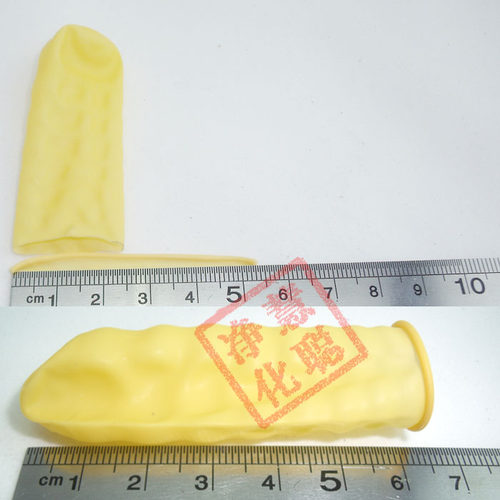 正品A级  防静电手指套 米黄色 无粉橡胶无尘净化劳保乳胶 500克 - 图1
