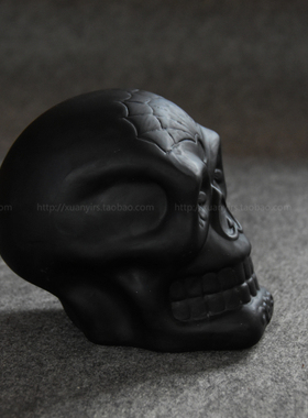 骷髅头摆件陶瓷装饰朋克