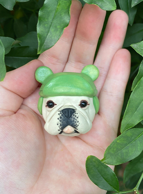 手作陶瓷创意原创法斗冰箱贴摆件法国斗牛犬周边手办可爱治愈手工