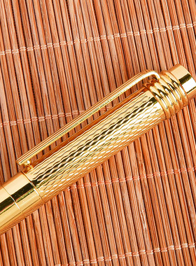 纯黄铜金色不锈钢签字笔宝圆珠笔商务办公礼品笔学生用文具毕业礼