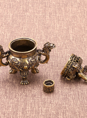 古玩铜器摆件大明宣德双龙戏珠