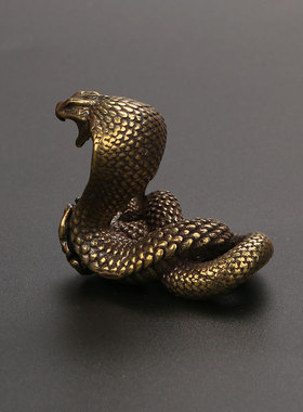 实心纯铜生肖蛇摆件仿古