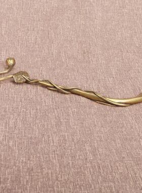 黄铜手工精雕荷叶日本铁壶莲花