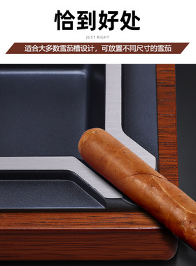 简约潮电镀实木台式家用烟灰缸