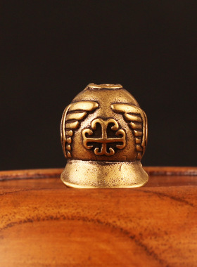 纯黄铜手工做旧箱包雨伞DIY品吊坠飞行员武士骑士头盔吊坠挂装饰