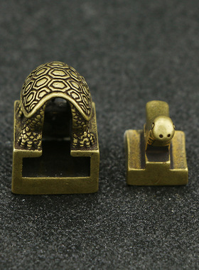 古玩古董铜印章汉代龟钮子母