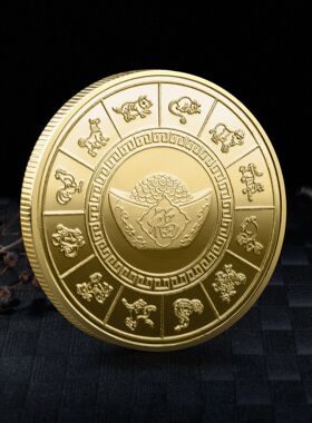 真正纯金属重金银色纪念硬币章周